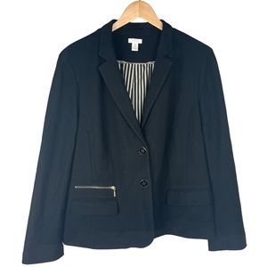 Chico’s Cotton Textured Black Blazer
